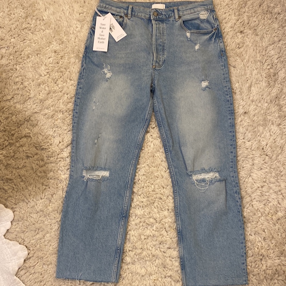 NWT Boyish by Her Tommy Stretch High Rise Straight Jeans Sliding Doors 31